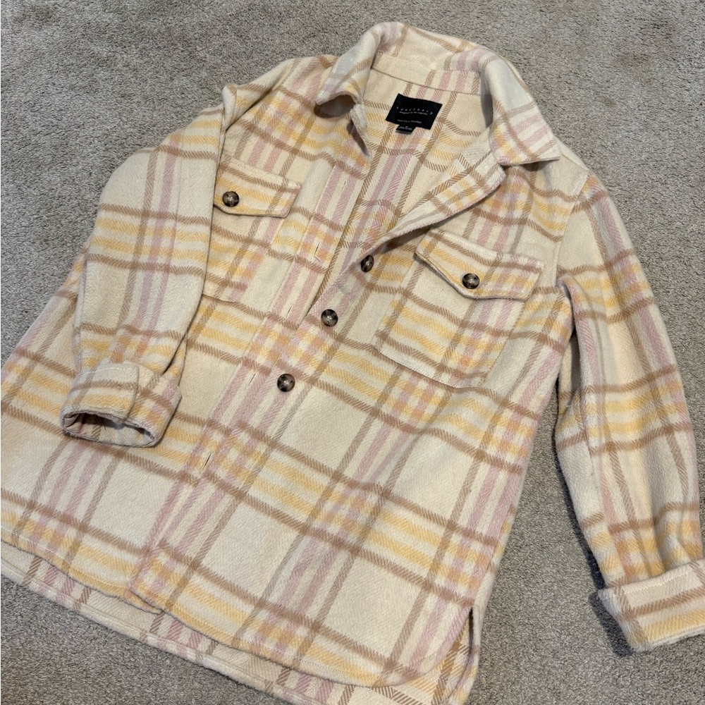 Sanctuary Shacket in Cream and Pink